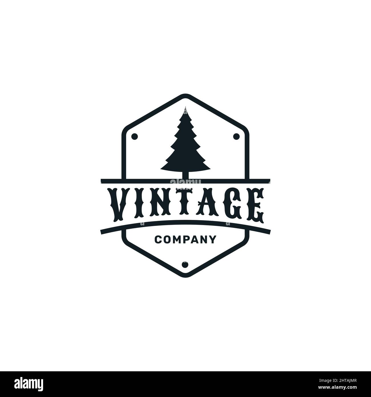 Vintage Retro Emblem Kiefer Logo Design Inspiration Vektor Vorlage Stock Vektor