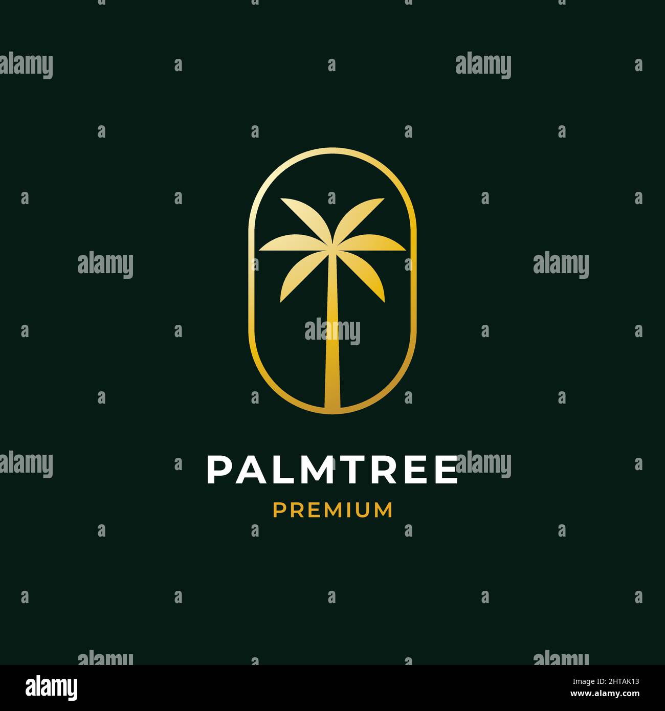Palm Tree Premium Logo Design Inspiration Vektor Vorlage. Tropisches Symbol Stock Vektor