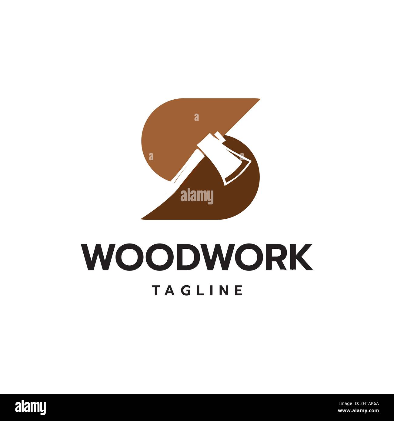 Buchstabe S mit Axt Logo Design Inspiration Vektor Vorlage. Symbol für Holzfällerarbeiten Stock Vektor