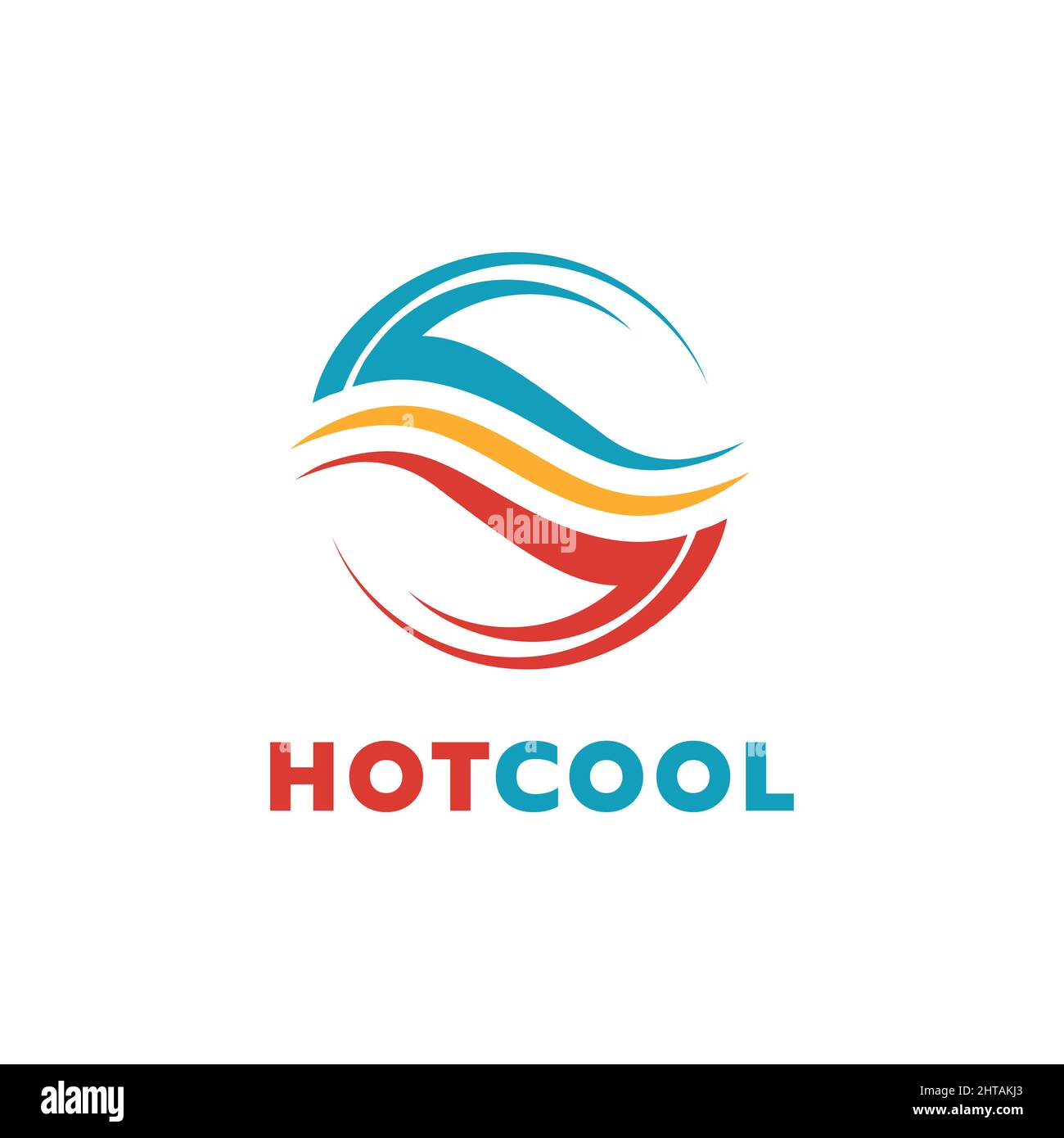 Heiß und cool Logo Design Illustration Vektor Vorlage. Inspiration für Klimasymbol Stock Vektor