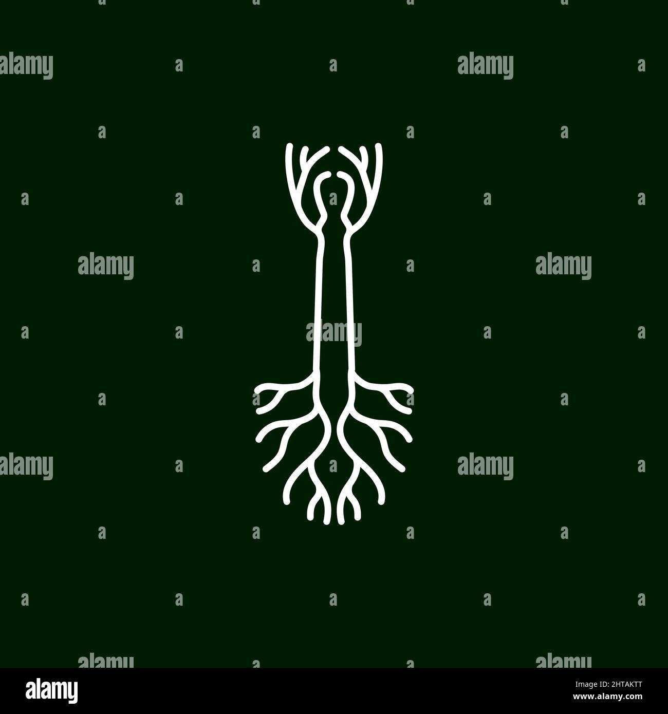 Gartenarbeit Spaten Werkzeug Logo Design Illustration Vektor Vorlage Stock Vektor