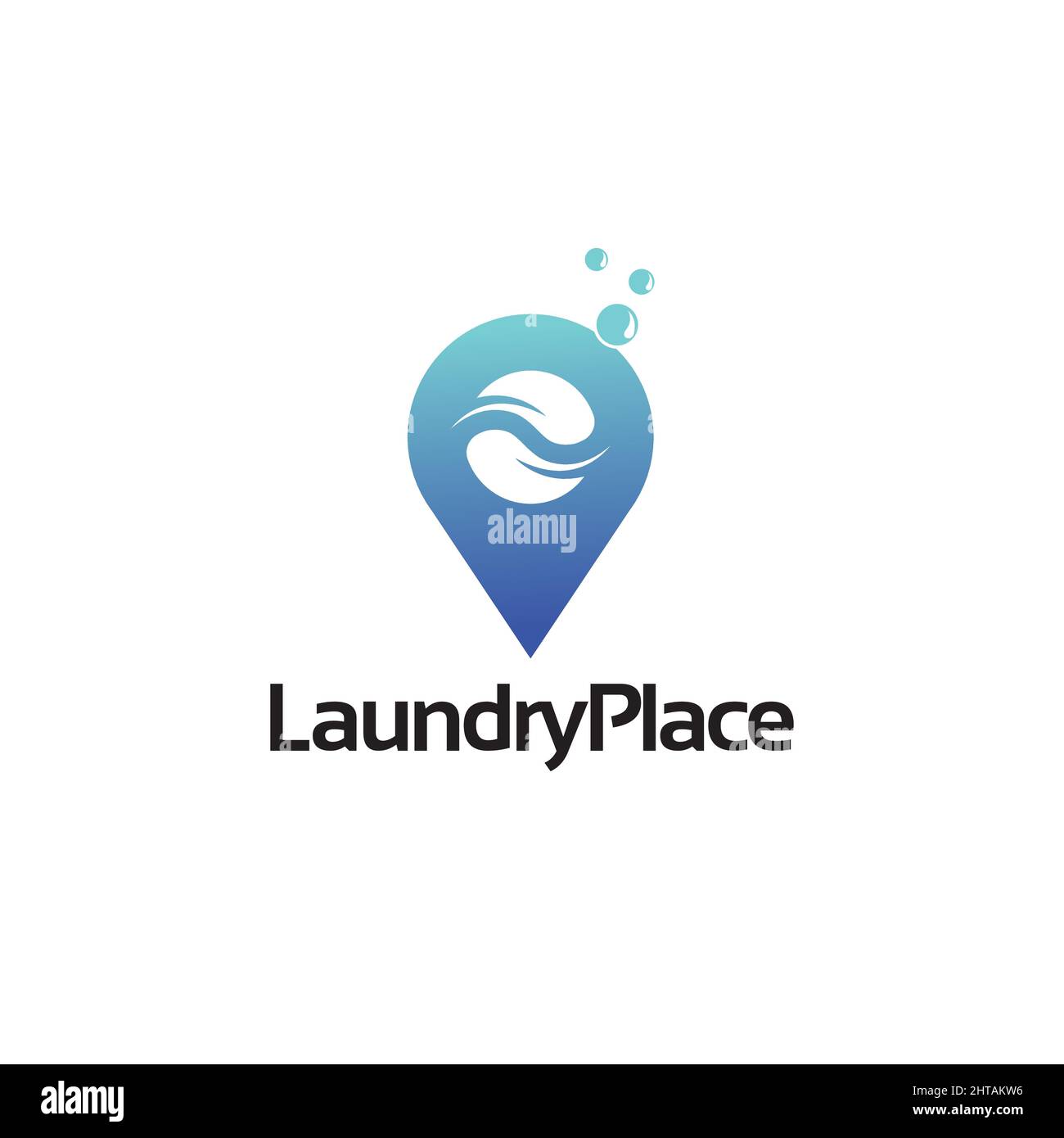 Vorlage für Logo-Design-Vektor für Wäschestandorte Stock Vektor