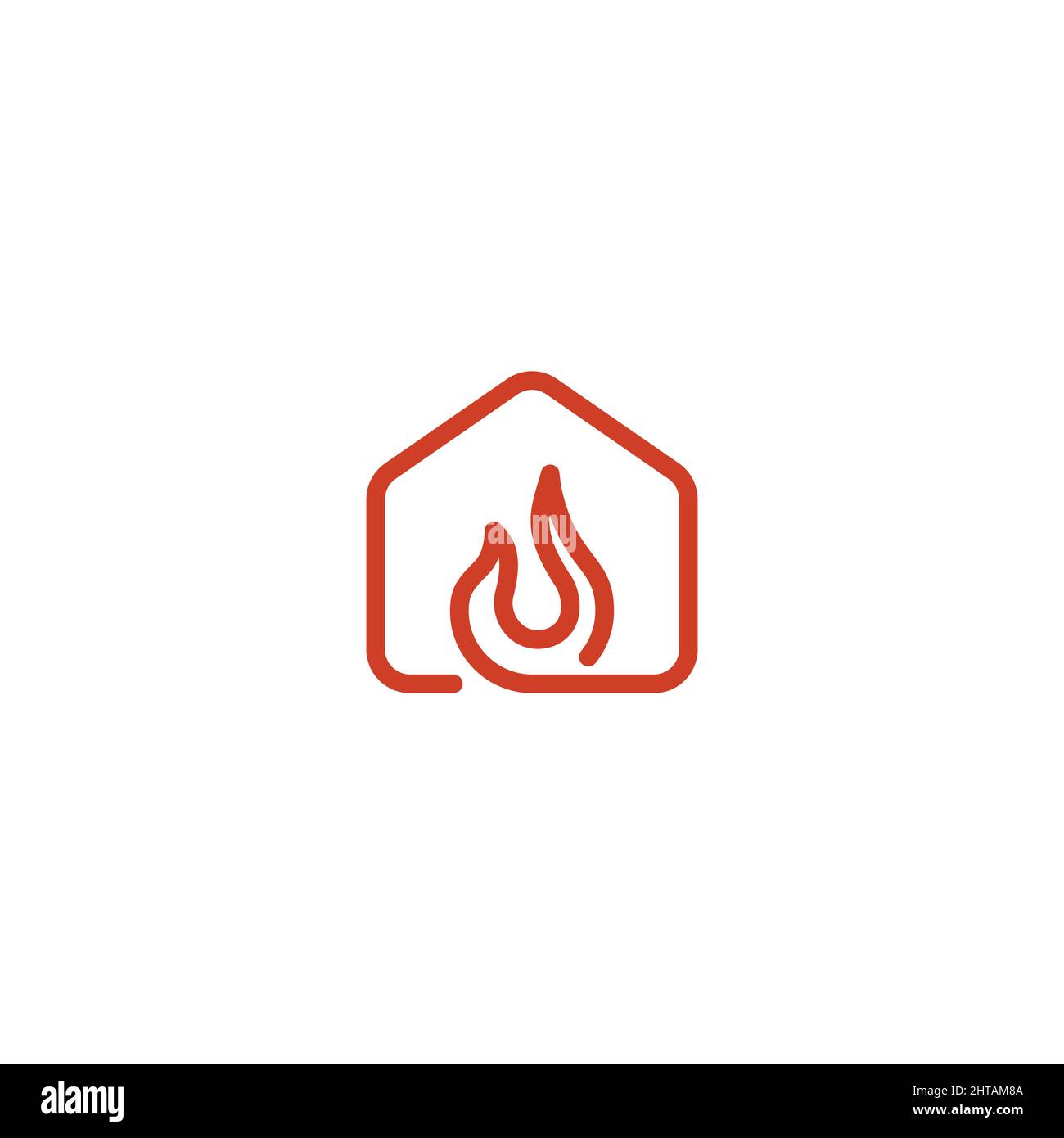 Kreative Feuerhaus Linie Kunst Symbol Logo Design Vektor Vorlage Stock Vektor