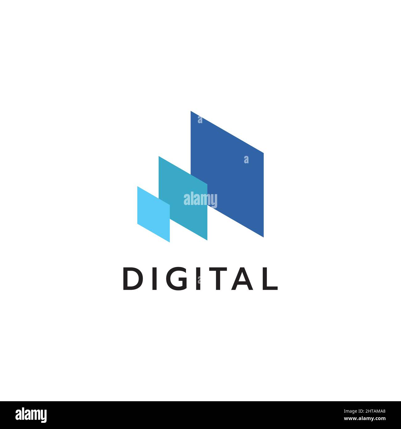 Digitale Technologie Logo Design Symbol Vektor Vorlage Stock Vektor