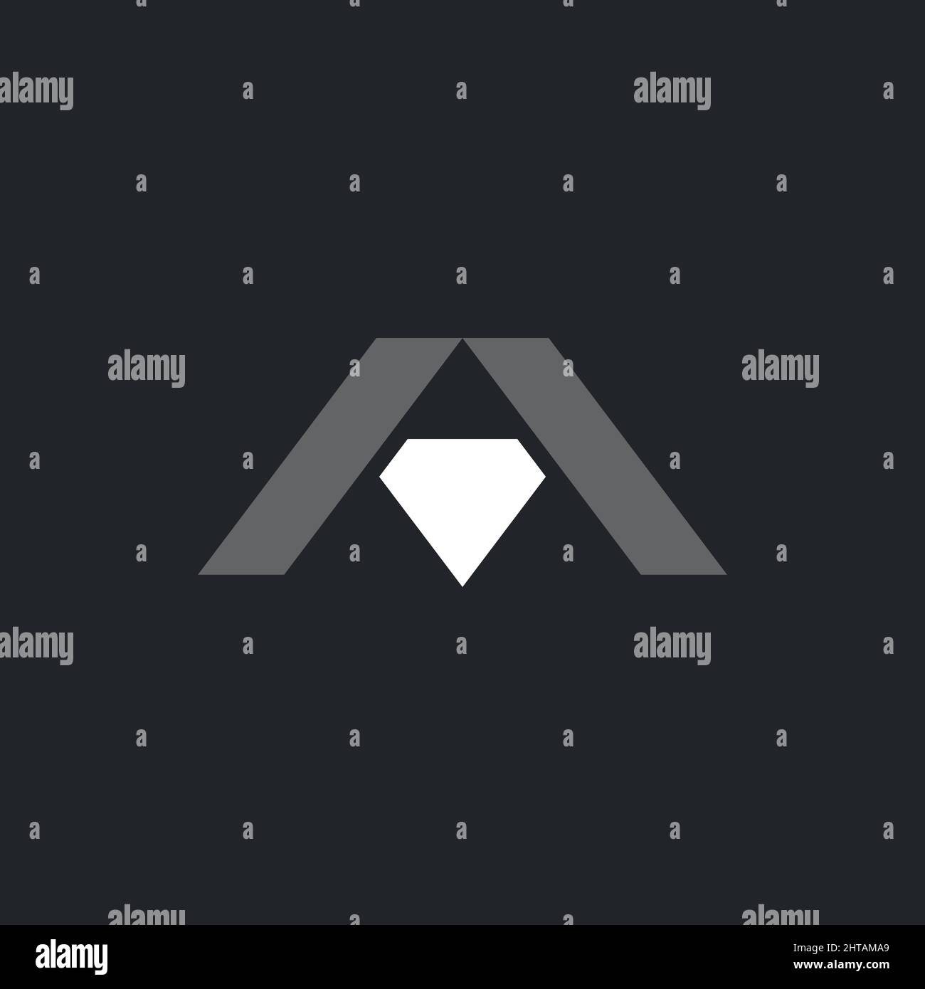 Buchstabe A mit Diamantsymbol Logo Design Illustration Vektor Vorlage Stock Vektor