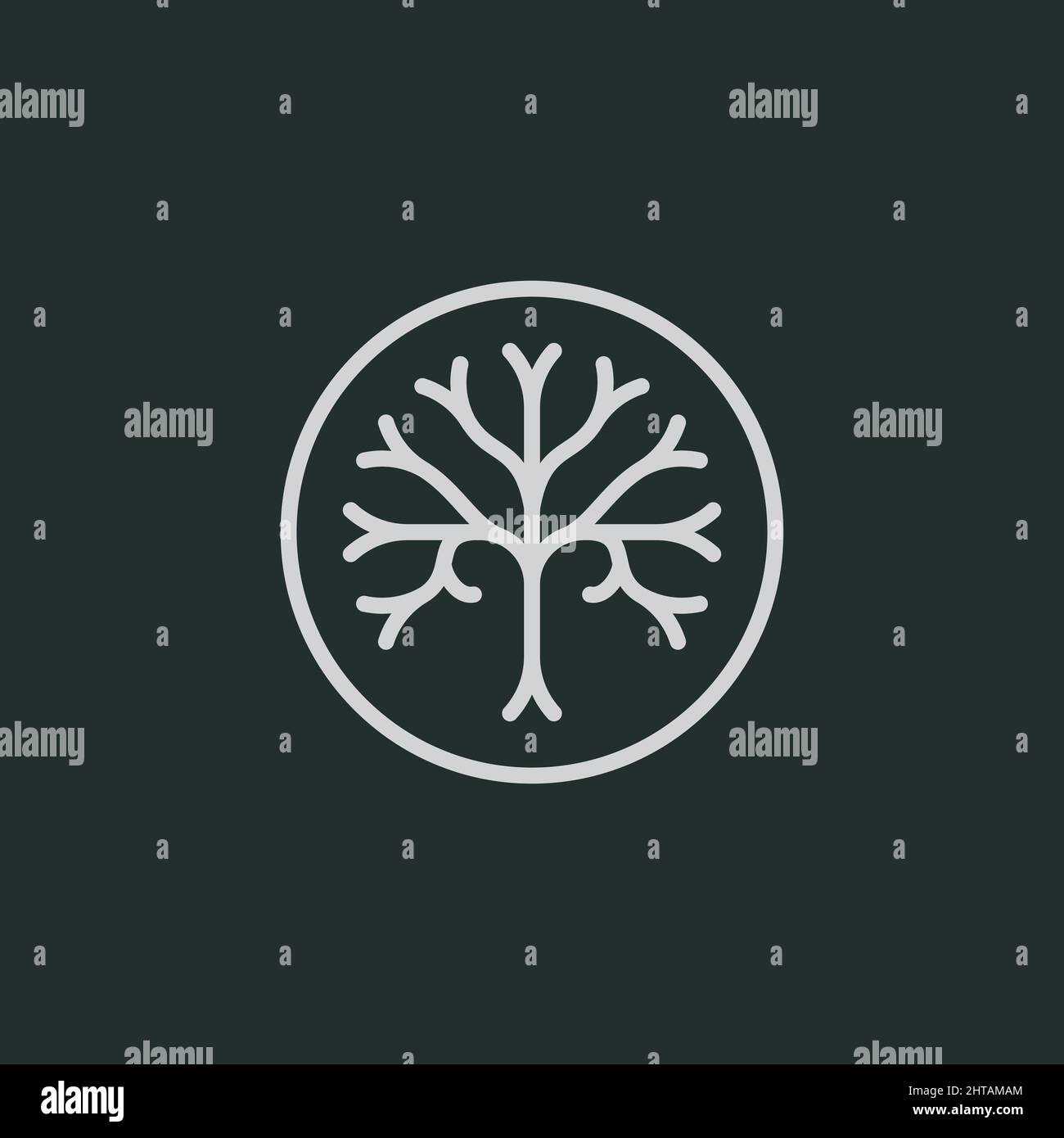 Abstrakter Baum Logo Design Illustration Vektor Vorlage Stock Vektor