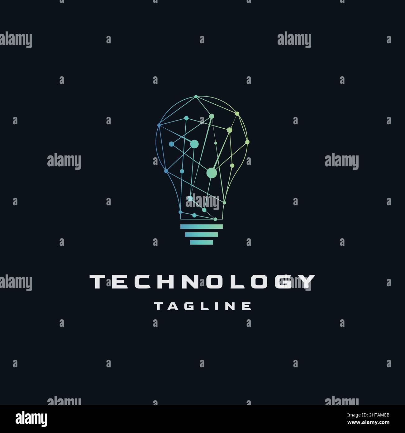 Kreative Glühbirne Technologie Logo Design Vektor Vorlage Stock Vektor