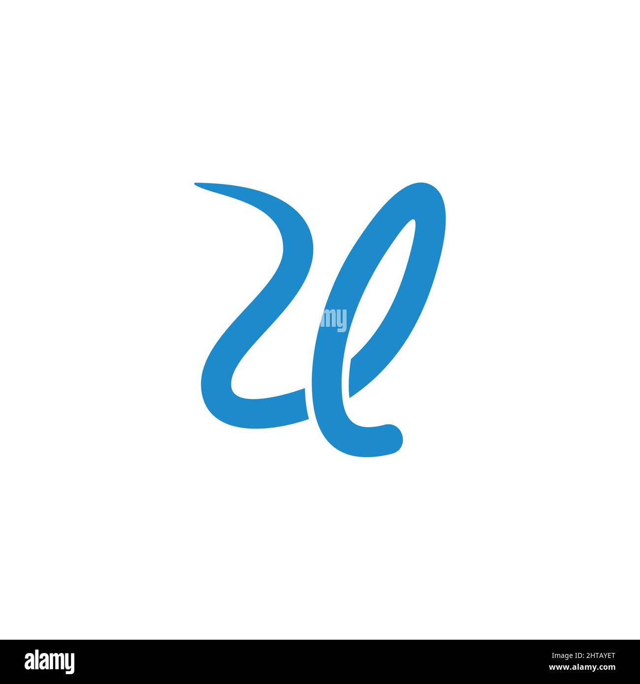 Buchstabe ul einfache Flüssigkeit Bewegung Linie Logo Vektor Stock Vektor