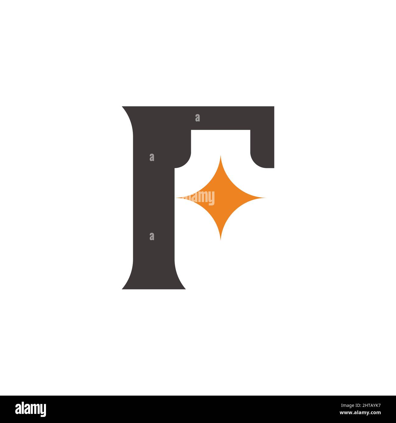 Buchstabe f Stern einfacher geometrischer Logovektor Stock Vektor