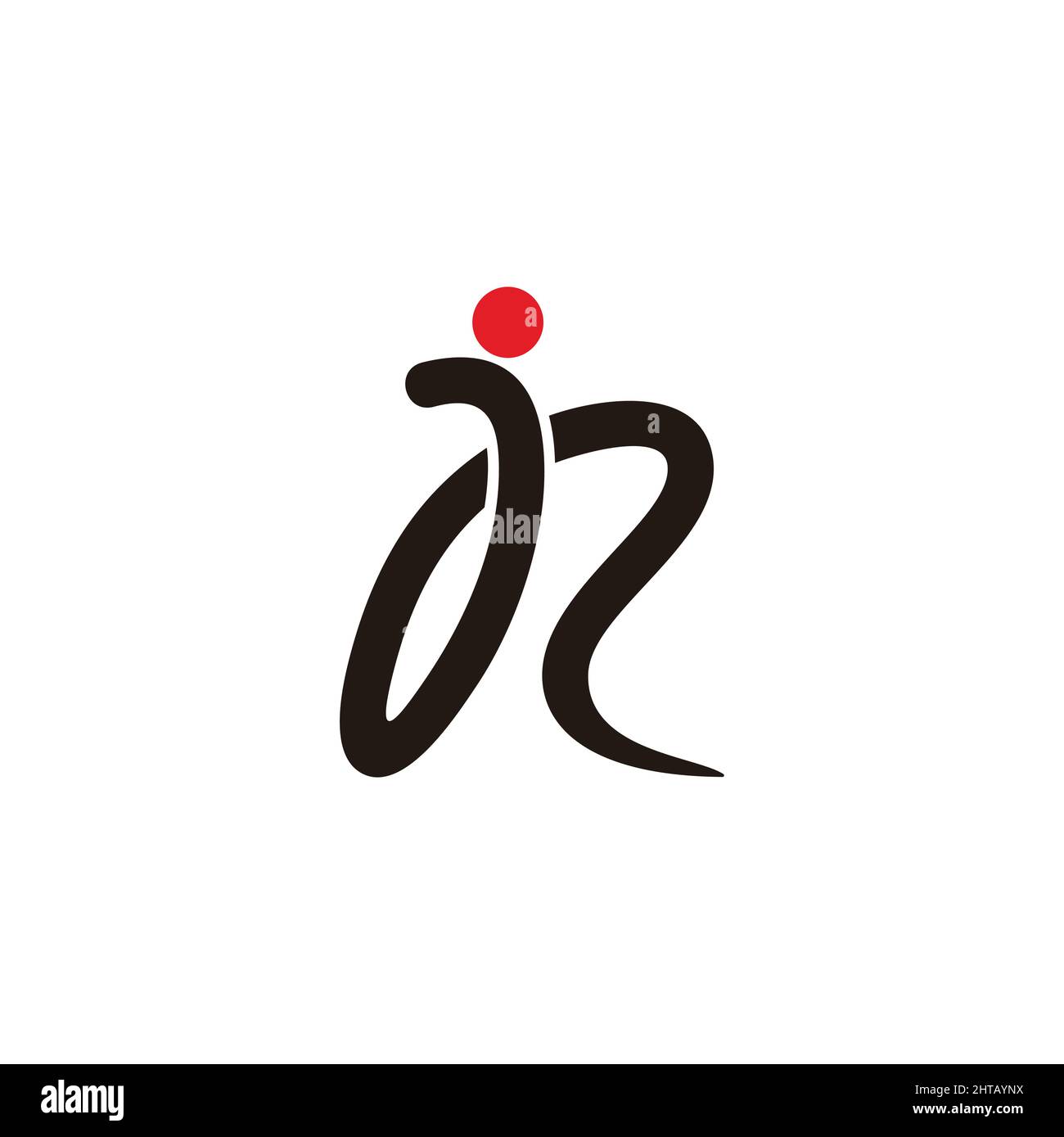 Buchstabe r oder jr einfache Zeichen Linie Tinte Logo Vektor Stock Vektor