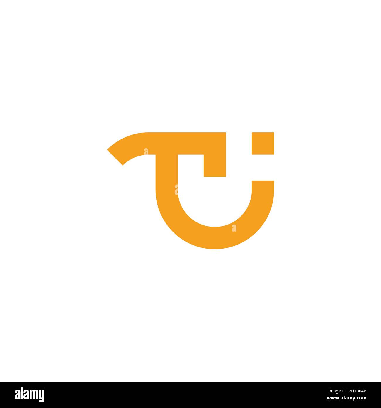 Buchstabe ti einfaches Lächeln geometrische Linie glücklich Symbol Logo Vektor Stock Vektor