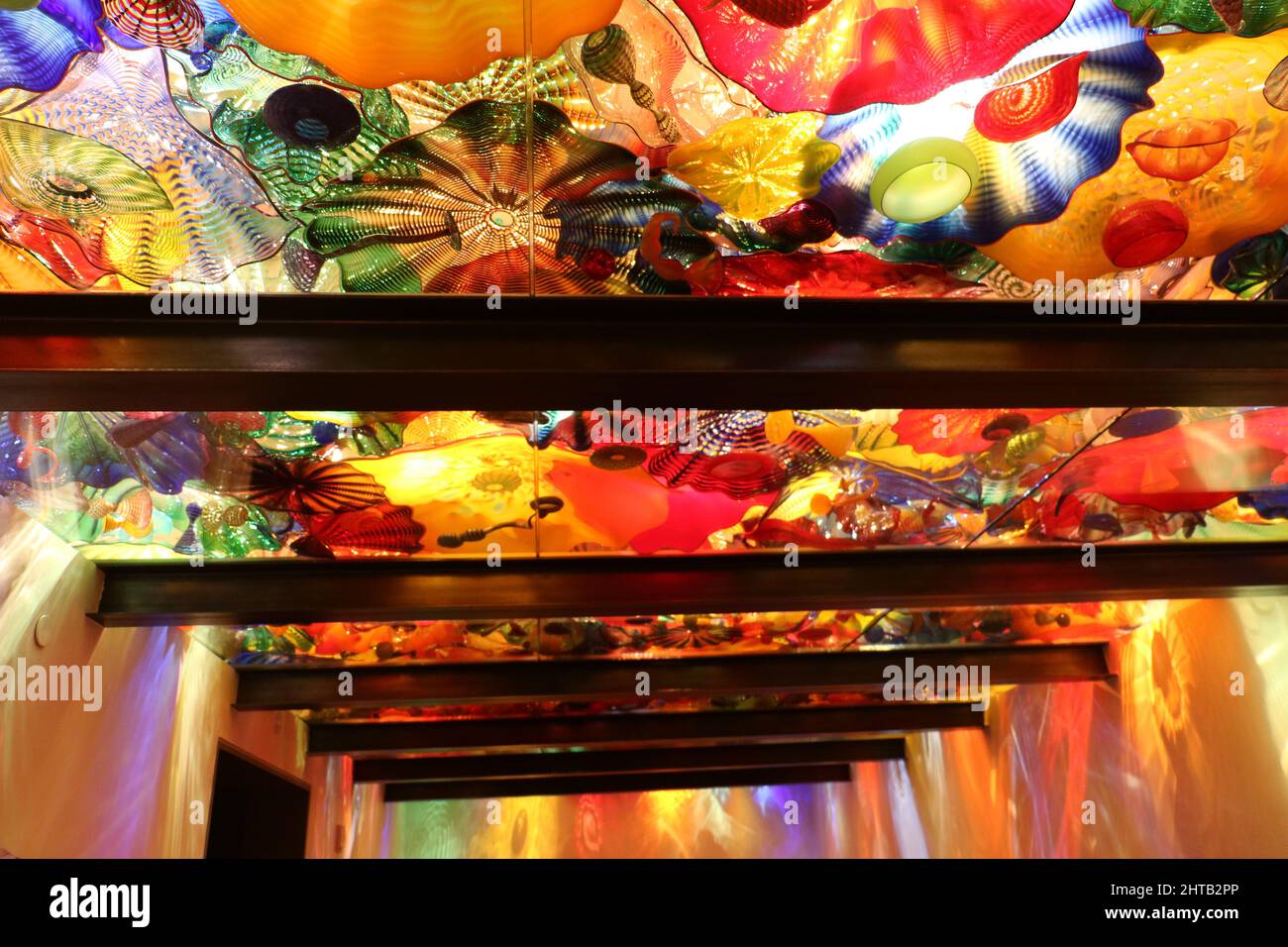 Buntes Dale Chihuly's Glass im Seattle Aviation Museum Stockfoto