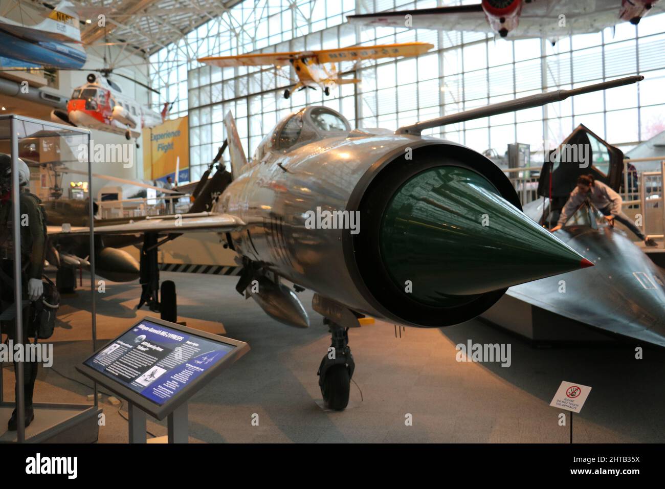 Die Jets, Flugzeuge und Hubschrauber im Luftfahrtmuseum von Seattle, USA Stockfoto