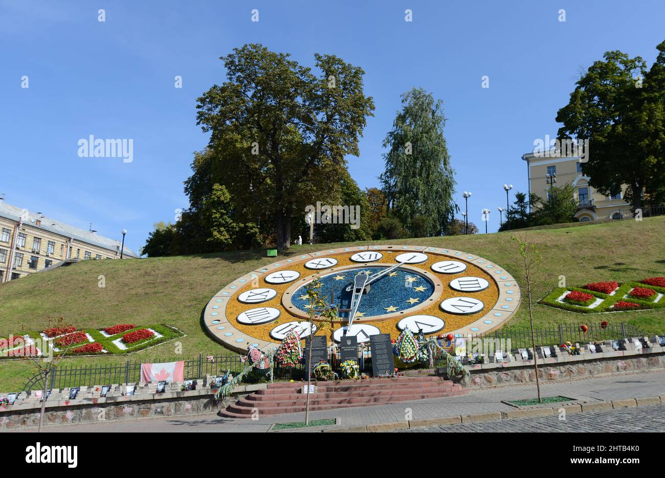 Gedenkstätten für Demonstranten, die während der Revolution der würde in der Nähe des Platzes der Unabhängigkeit in Kiew, Ukraine, starben. Stockfoto
