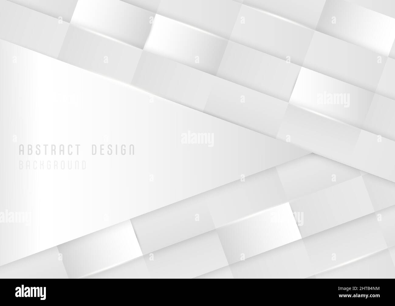 Abstrakter Hintergrund aus weißem Rechteck-Muster mit weißer und grauer Farbverlaufsvorlage. Tech überlappenden Design Papier geschnitten Hintergrund. Illustrationsvektor Stock Vektor