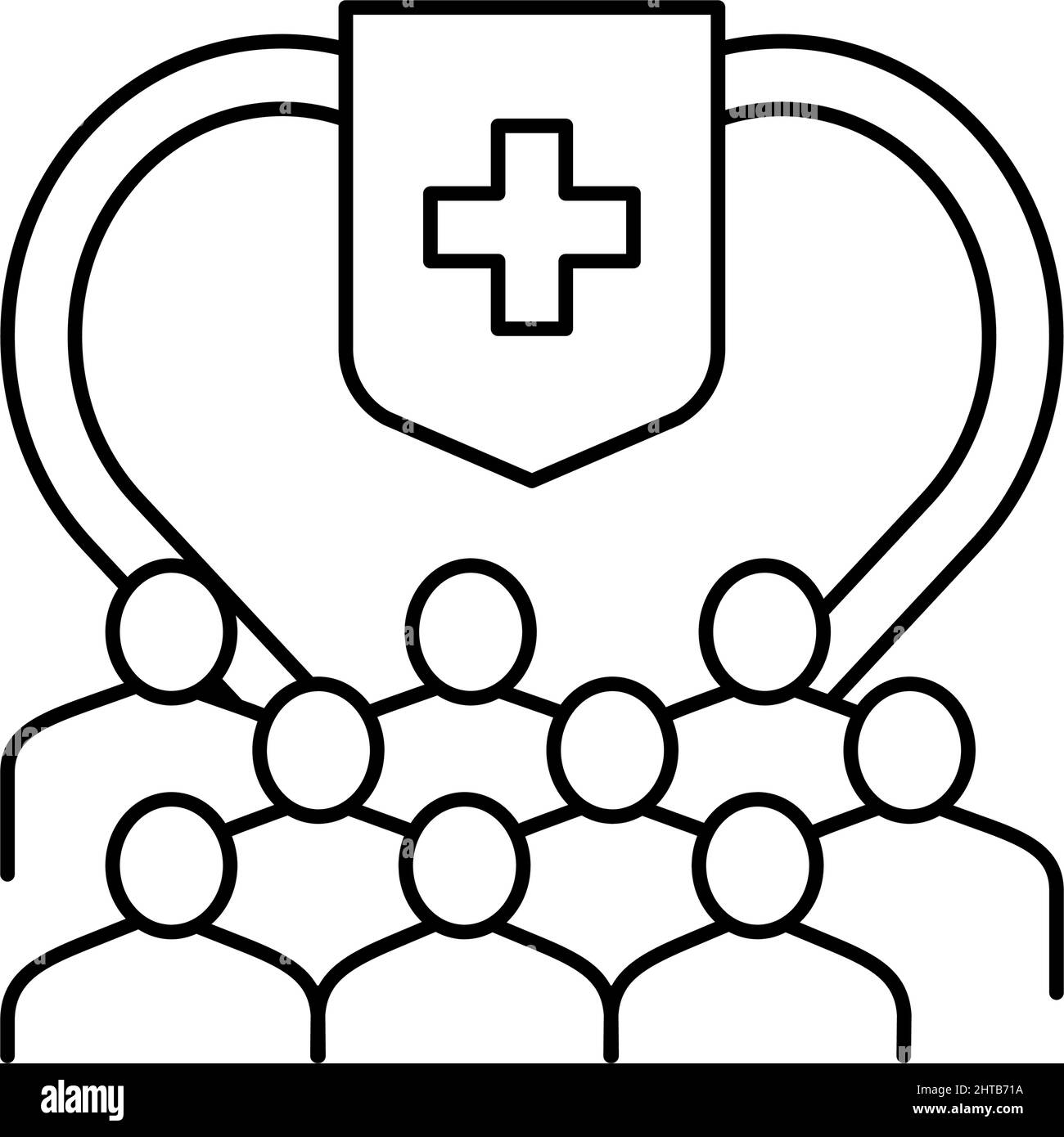 Illustration für Symbole für die Linien für Gesundheit und Sicherheit der Öffentlichkeit Stock Vektor