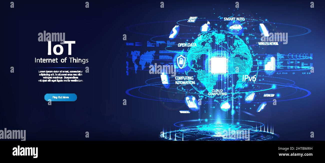 IoT-Konzept – Banner zum Internet der Dinge Stock Vektor