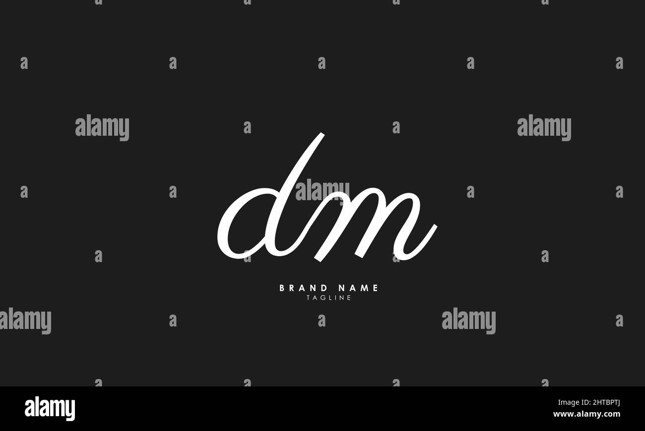 Buchstabenbuchstaben Initialen Monogramm-Logo DM, MH, H und M Stock Vektor