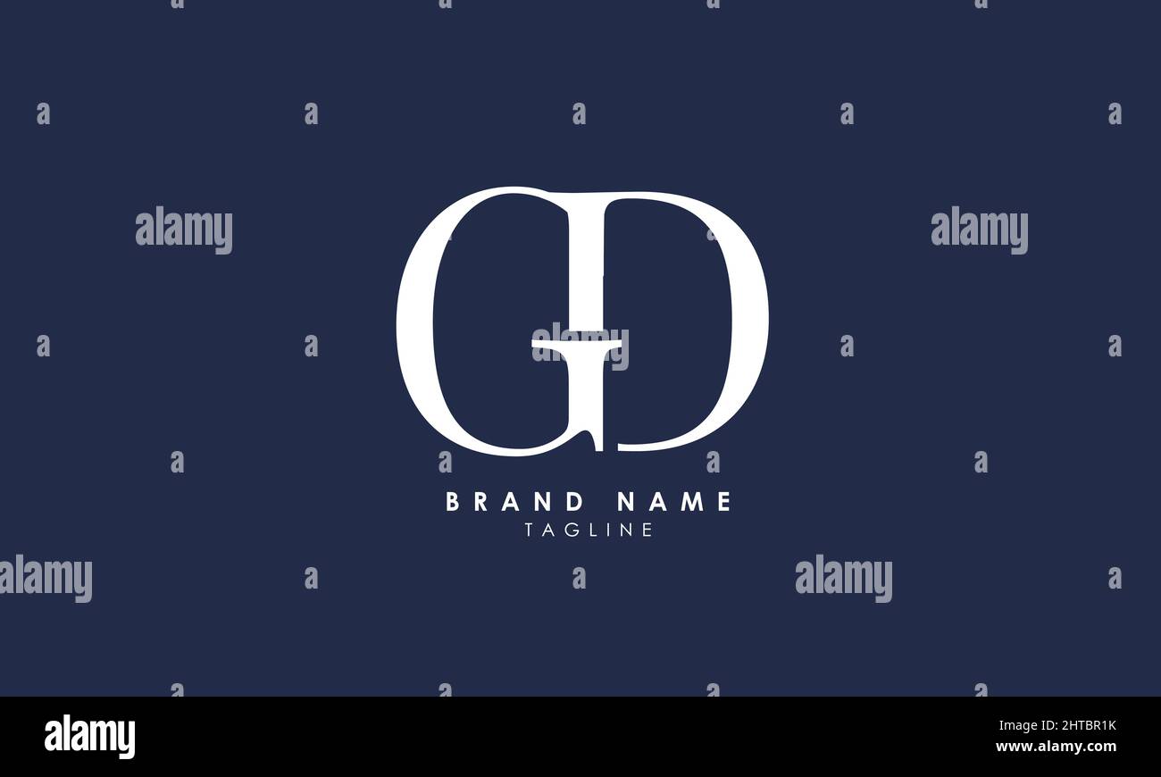 Buchstabenbuchstaben Initialen Monogramm Logo GD, DG, G und D Stock Vektor