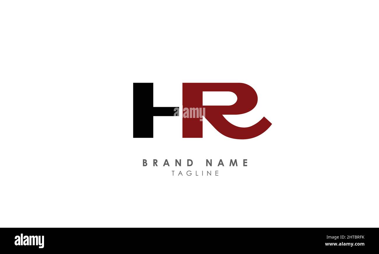 Buchstabenbuchstaben Initialen Monogramm-Logo HR, RH, H und R Stock Vektor