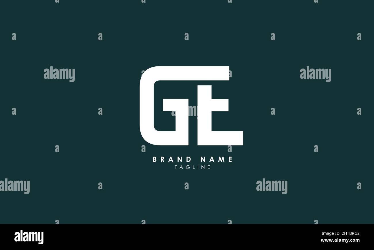 Buchstabenbuchstaben Initialen Monogramm Logo EG, GE, E und G Stock Vektor