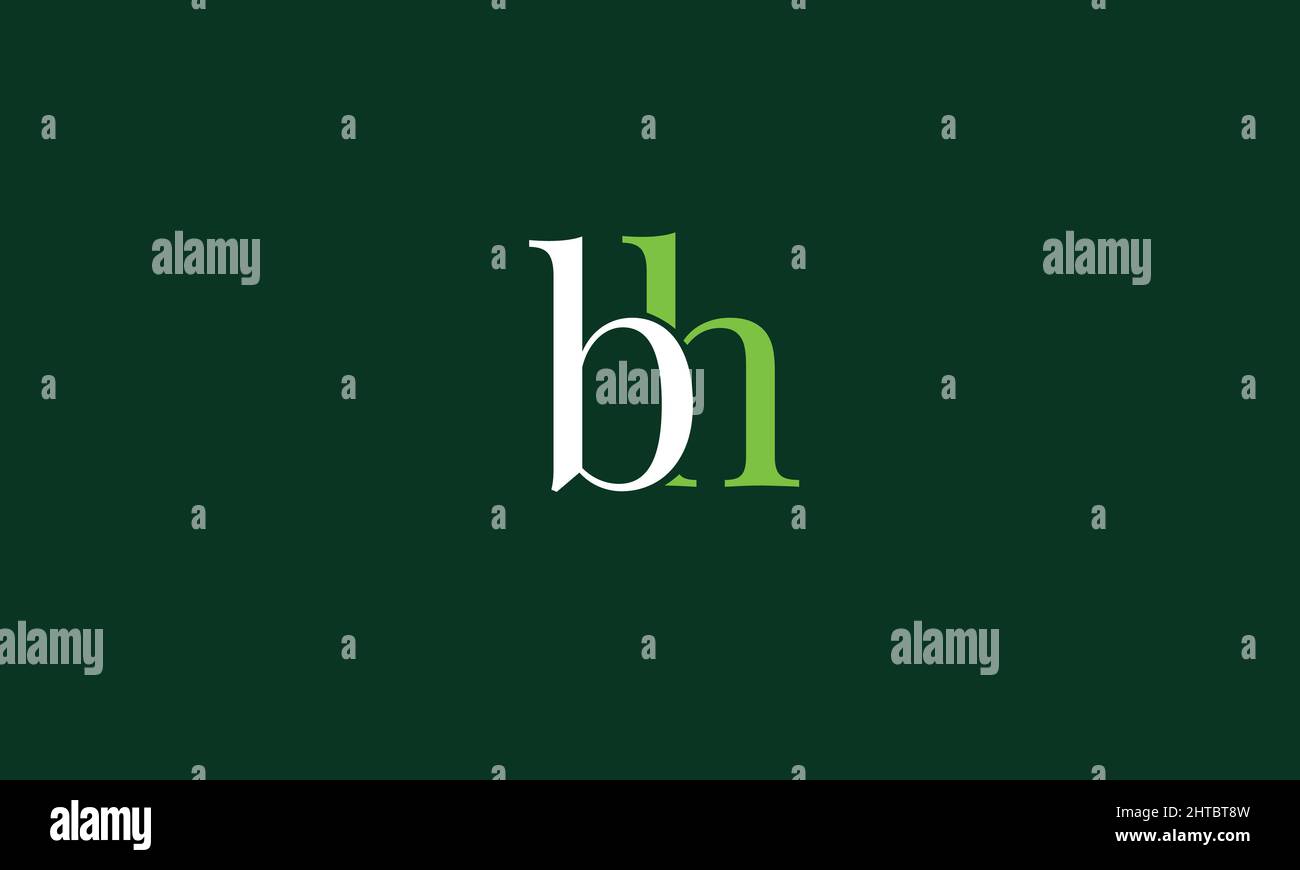 Alphabet Buchstaben Initialen Monogramm Logo BH, HB, B und H Stock Vektor