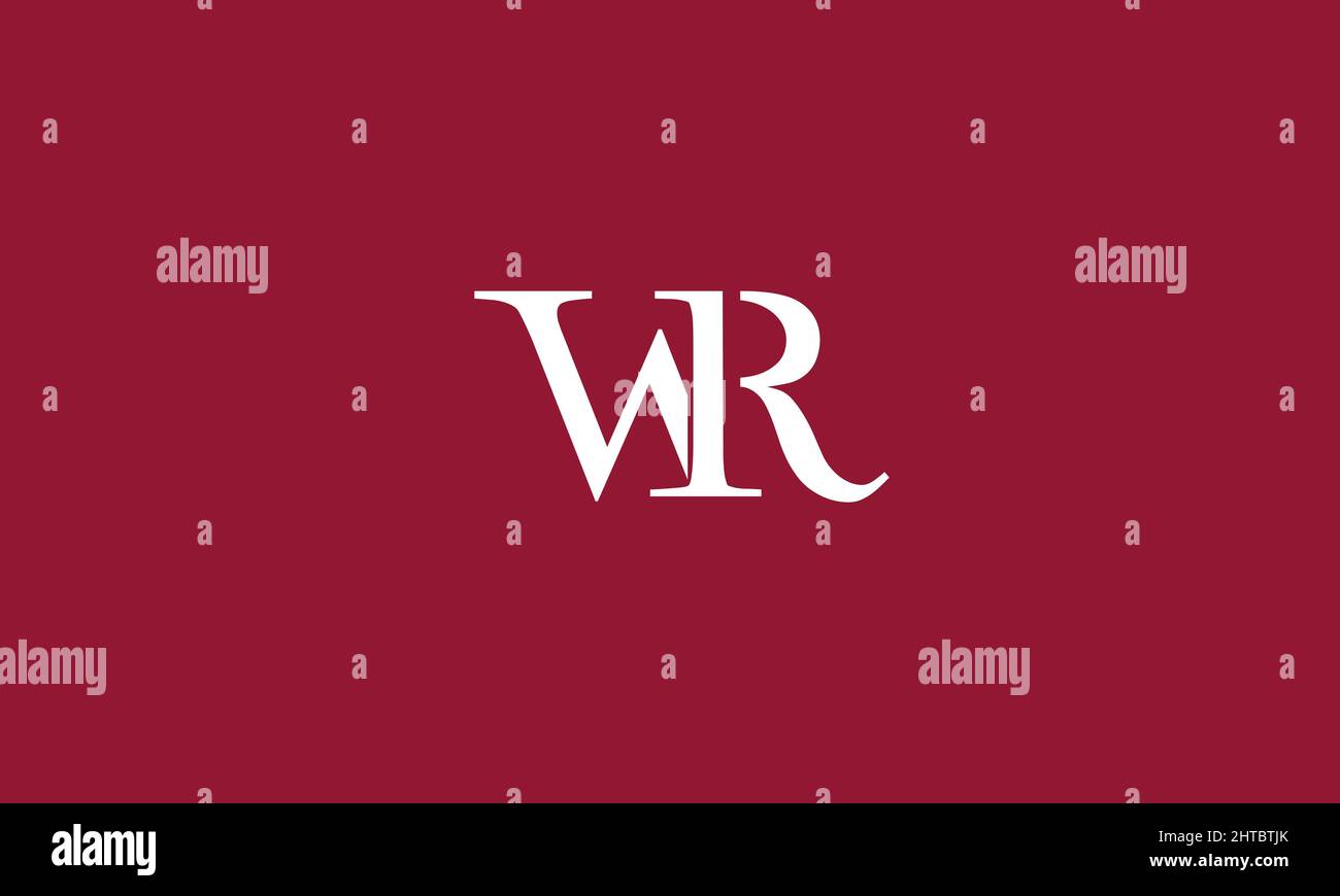 Buchstabenbuchstaben Initialen Monogramm Logo WR, RW, W und R Stock Vektor