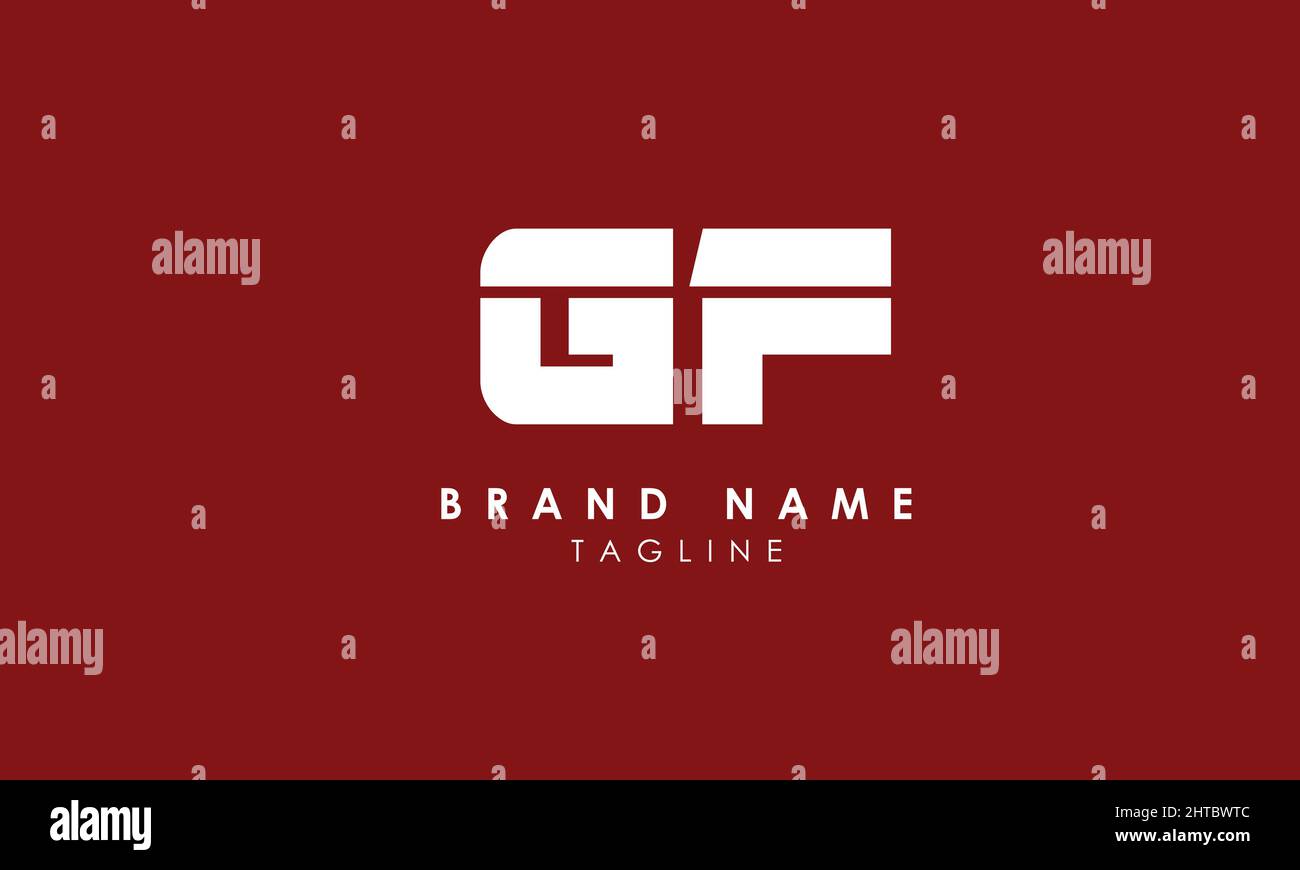Buchstabenbuchstaben Initialen Monogramm Logo GF, FG, G und F Stock Vektor