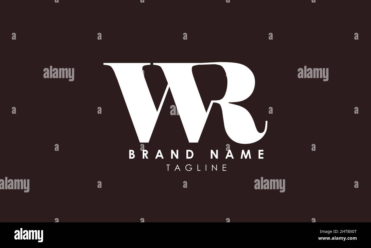 Buchstabenbuchstaben Initialen Monogramm Logo WR, RW, W und R Stock Vektor