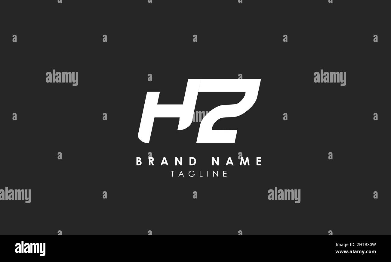 Buchstabenbuchstaben Initialen Monogramm-Logo HZ, ZH, Z und H Stock Vektor