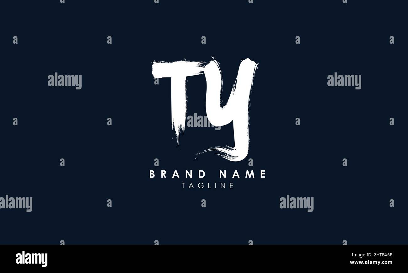 Buchstabenbuchstaben Initialen Monogramm-Logo TY, YT, T und Y Stock Vektor