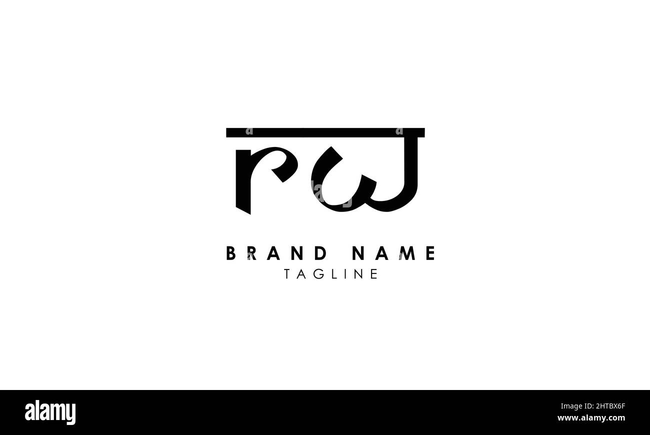 Buchstabenbuchstaben Initialen Monogramm-Logo RW, WR, R und W Stock Vektor