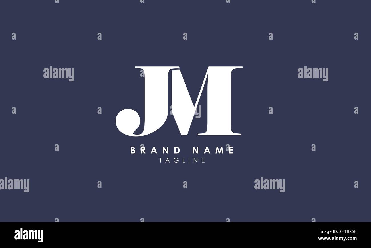 Buchstabenbuchstaben Initialen Monogramm-Logo JM, MJ, J und M Stock Vektor