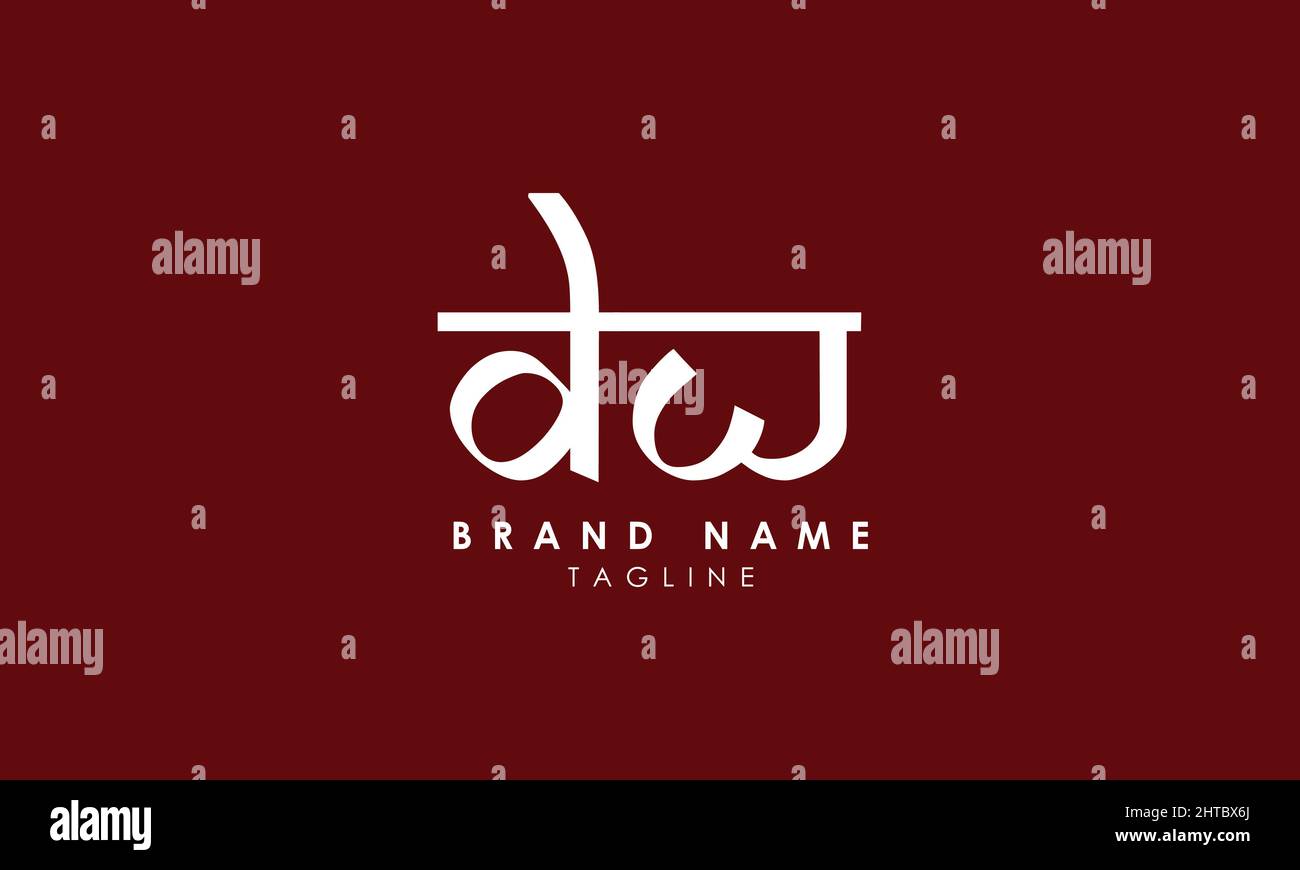Buchstabenbuchstaben Initialen Monogramm-Logo WD, DW, W und D Stock Vektor