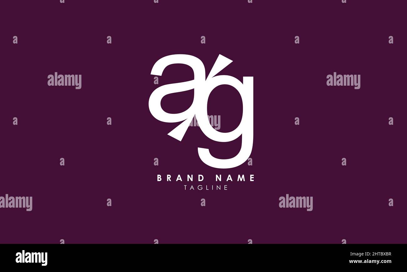 Buchstabenbuchstaben Initialen Monogram Logo AG, GA, A und G Stock Vektor