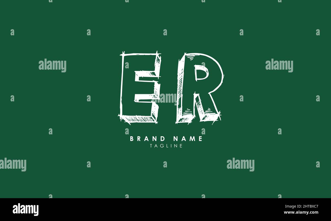 Buchstabenbuchstaben Initialen Monogramm Logo er, RE, E und R Stock Vektor