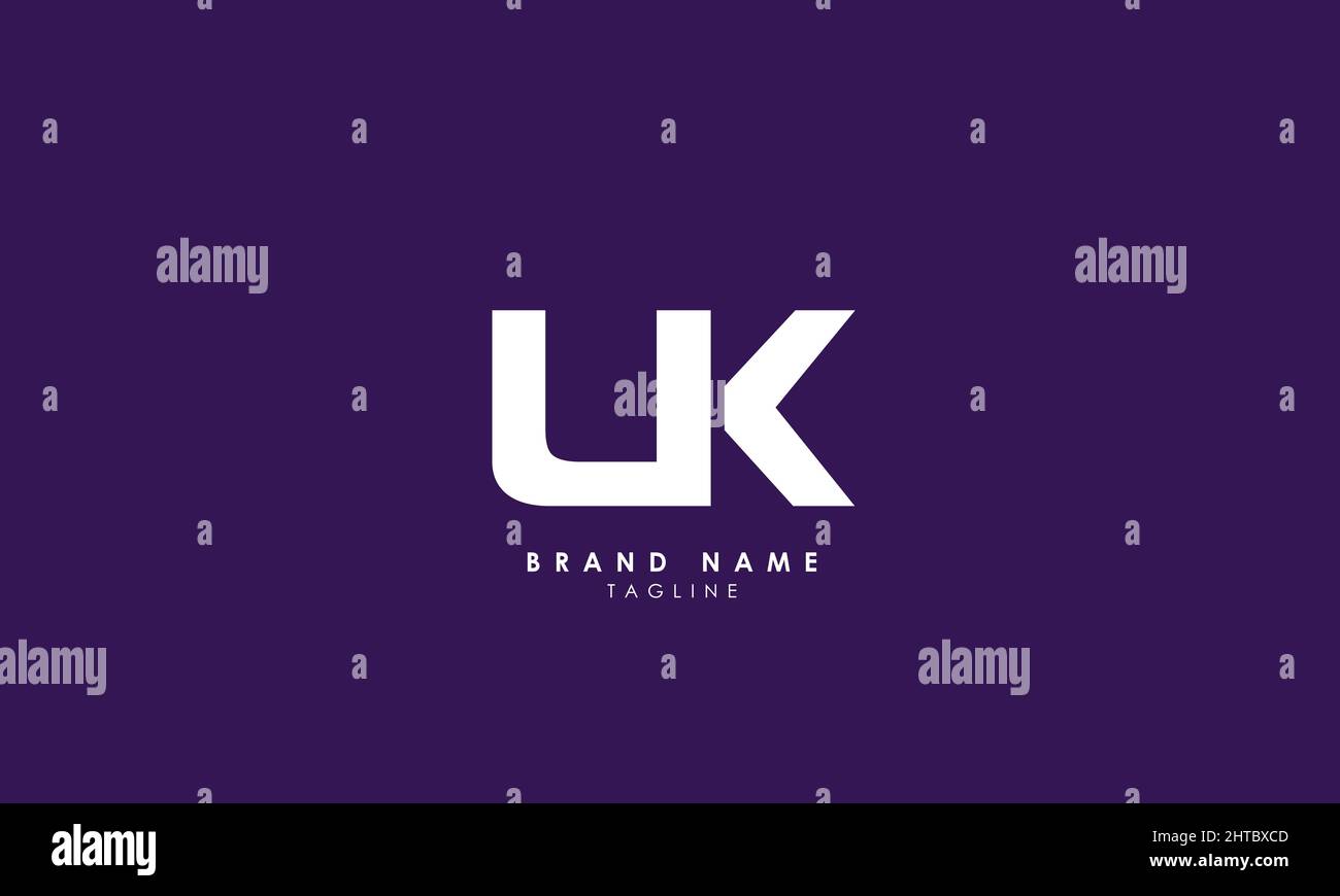 Buchstabenbuchstaben Initialen Monogramm-Logo UK, KU, U und K Stock Vektor