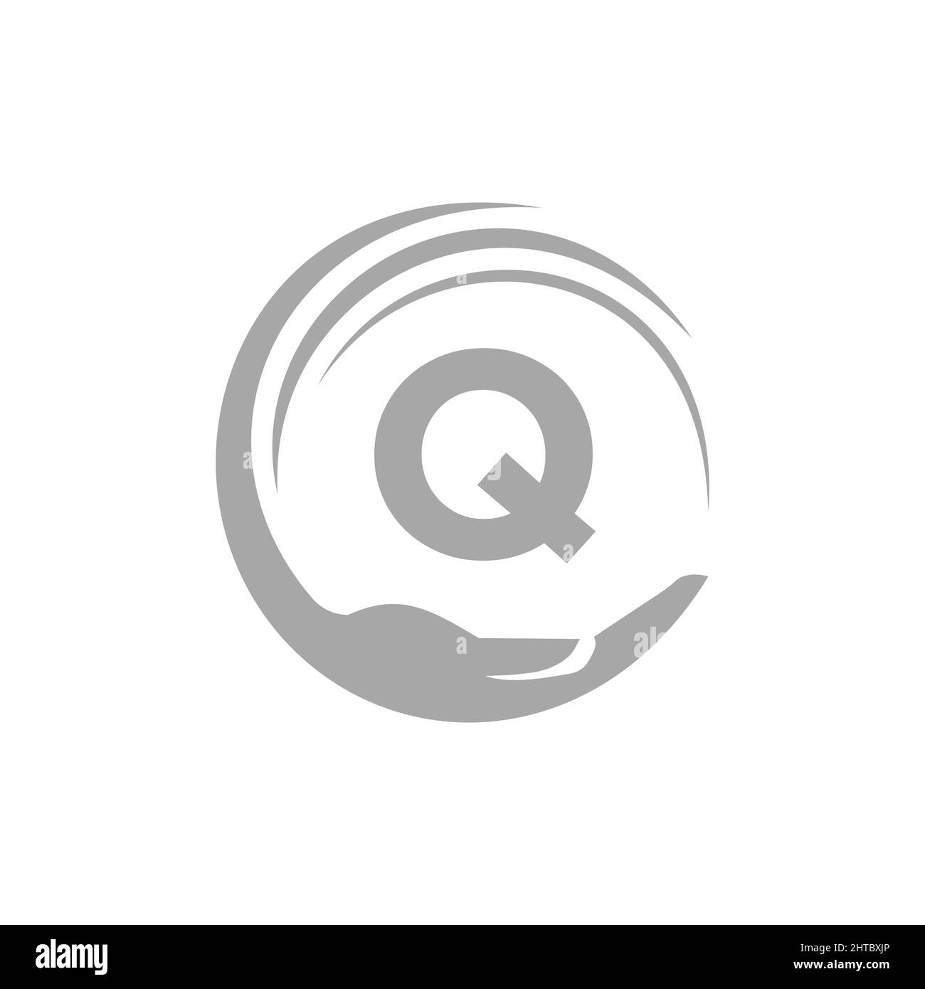 Charity-Logo-Vorlage auf Brief Q. Initial Unity Foundation Human Logo Sign. Unity Team Work Logo-Design mit Q-Letter-Vorlage Stock Vektor