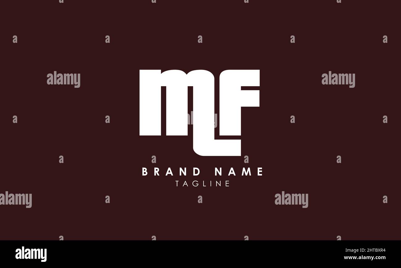 Buchstabenbuchstaben Initialen Monogramm-Logo MF, FM, F und M Stock Vektor