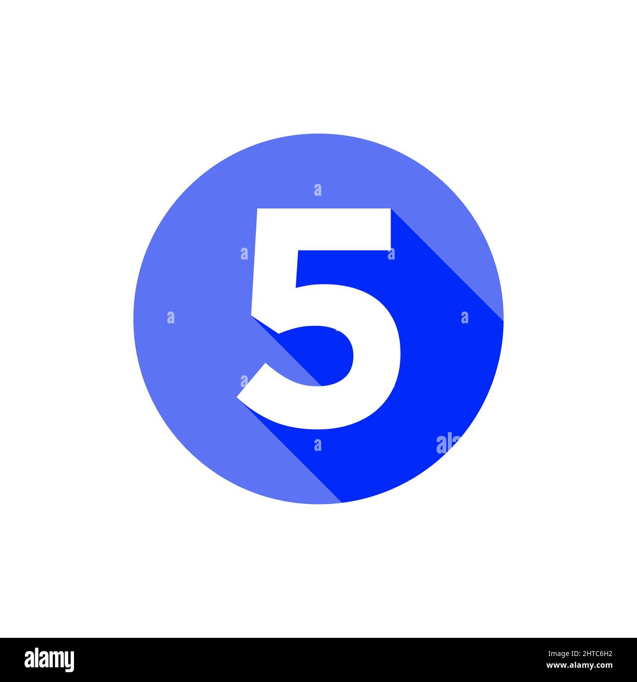 Alphabet, Textsymbol Flachsymbol 5 Buchstabe Mit Vorlage Für Lange Schatten Stock Vektor