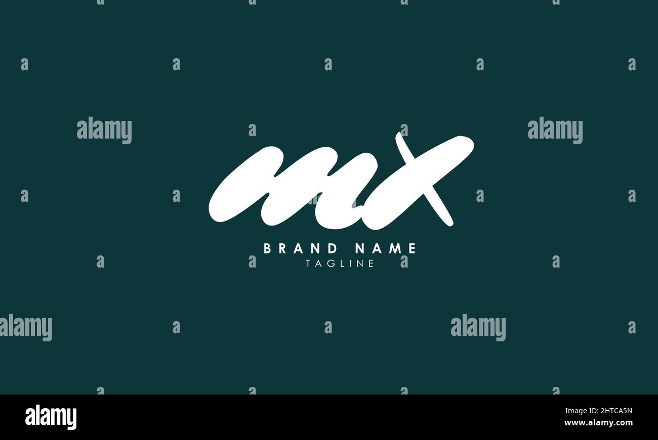 Buchstabenbuchstaben Initialen Monogramm-Logo MX, XM, M und X Stock Vektor
