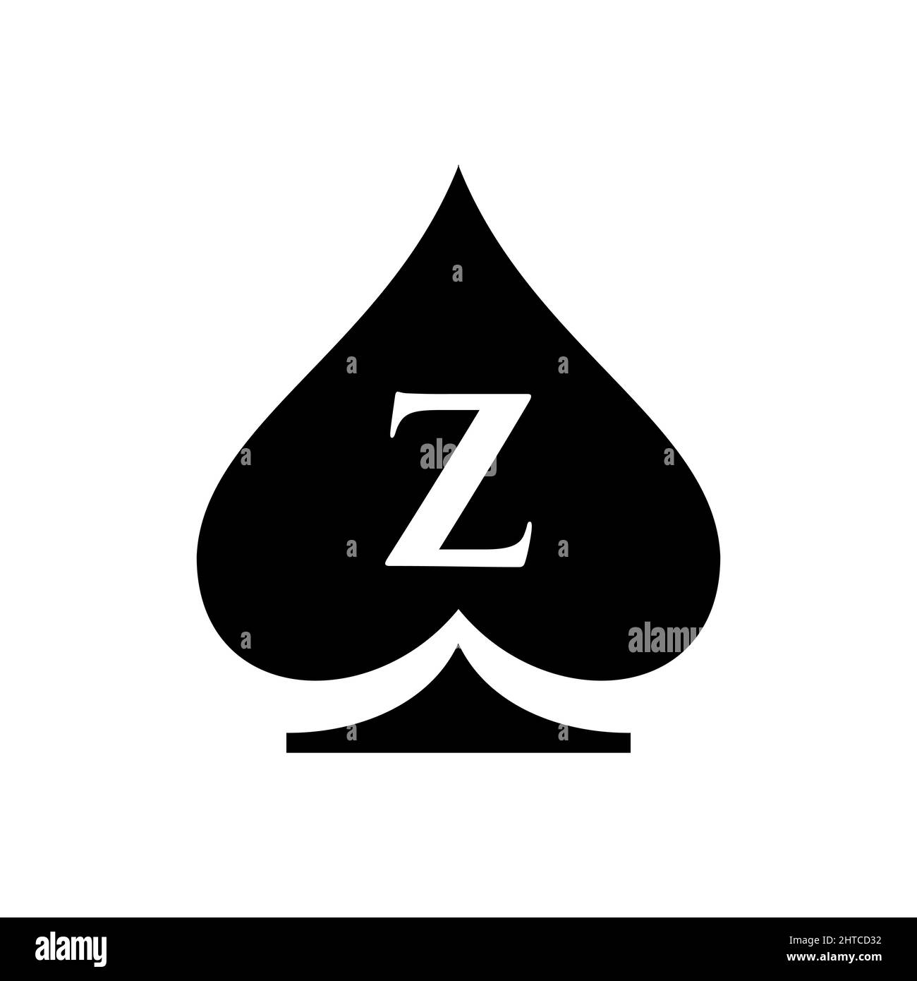 Buchstabe Z Casino-Logo. Poker Casino Vegas Logo Vorlage auf Brief z. Poker Club Zeichen Stock Vektor