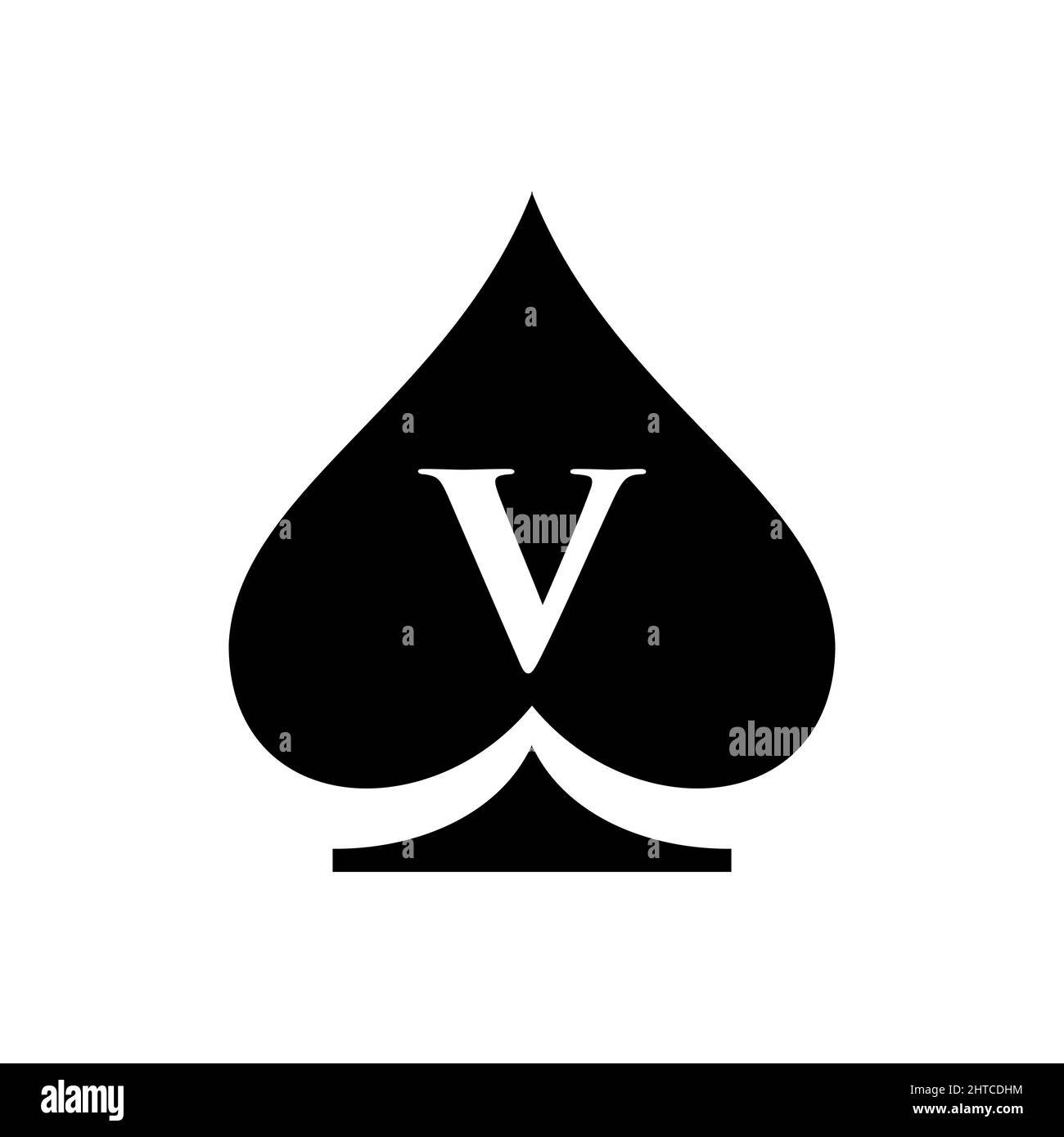 Logo des Casino mit dem Buchstaben V. Poker Casino Vegas Logo Vorlage auf Brief V. Poker Club Zeichen Stock Vektor