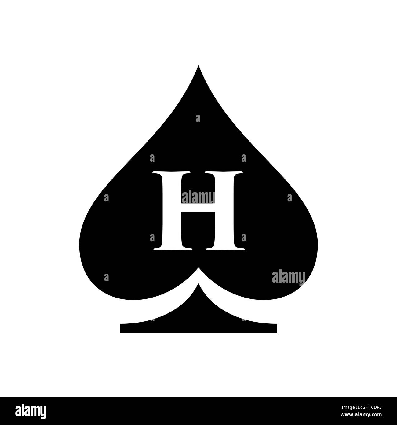 Buchstabe H Casino-Logo. Poker Casino Vegas Logo Vorlage auf Brief H. Poker Club Zeichen Stock Vektor