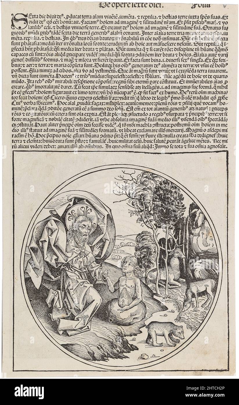 De opere serte diei (aus der Schedels Weltchronik), um 1493. Private Sammlung. Stockfoto