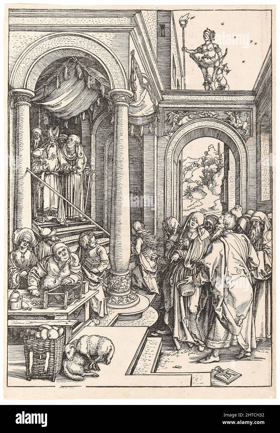 Die Darstellung der seligen Jungfrau Maria, aus dem Leben der Jungfrau, c. 1504. Private Sammlung. Stockfoto