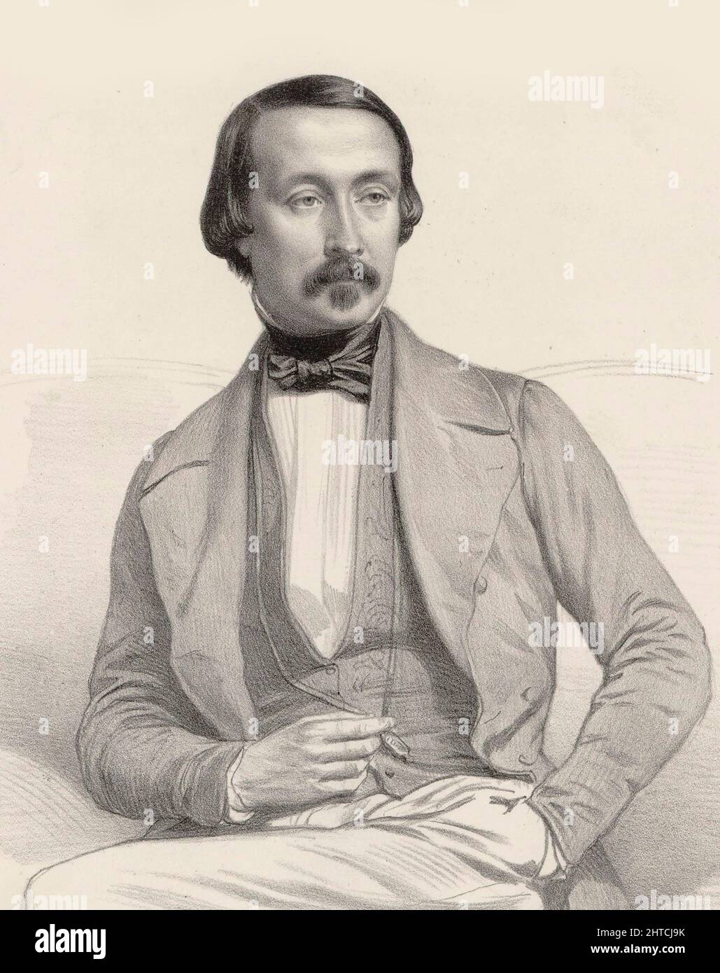 Porträt des Pianisten und Komponisten F&#xe9;lix Le Couppey (1811-1887). Private Sammlung. Stockfoto