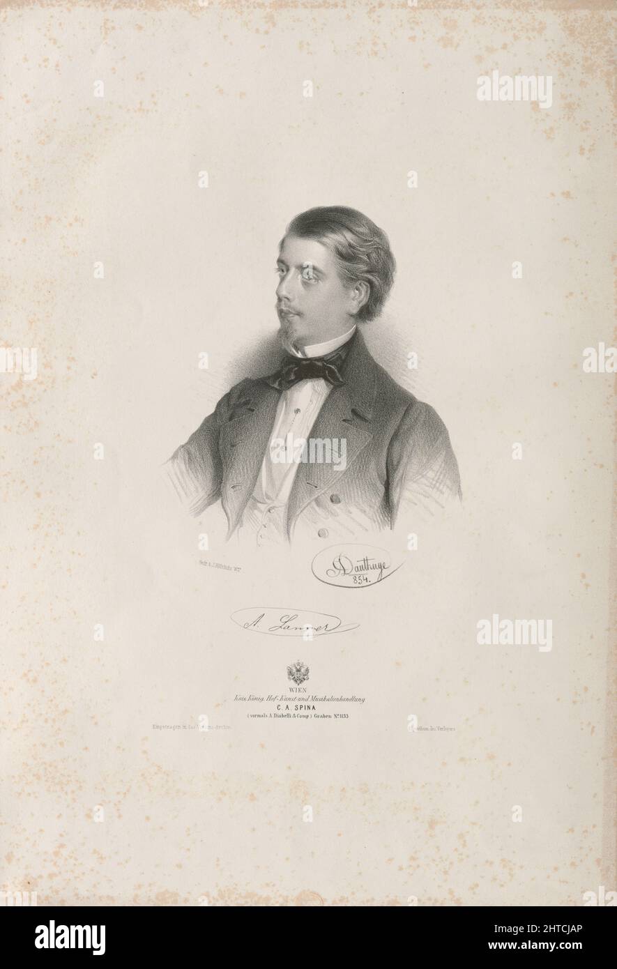 Porträt des Geigers und Komponisten August Lanner (1835-1855), 1854. Private Sammlung. Stockfoto