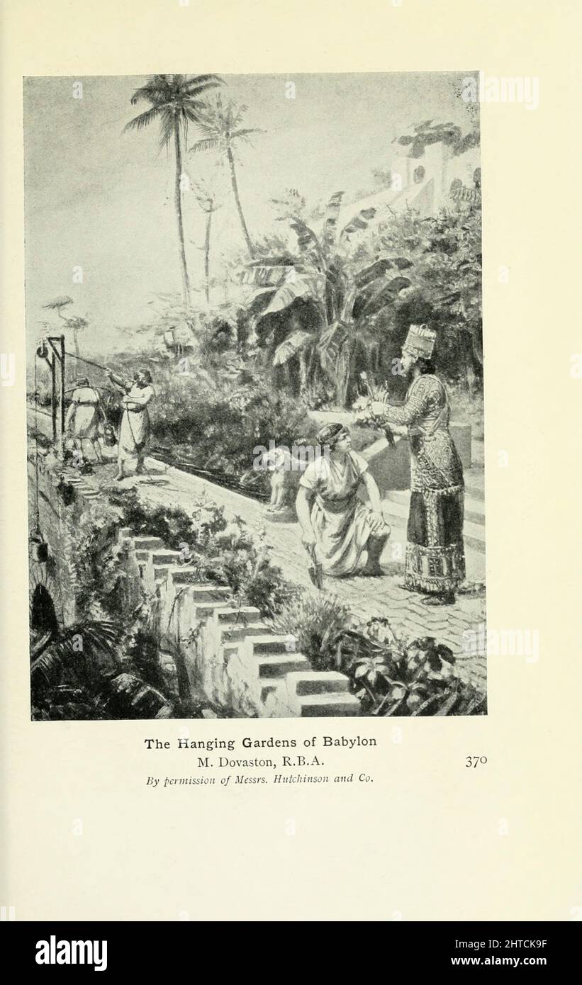 The Hanging Gardens of Babylon von M. Dovaston, R.B.A. Aus dem Buch "Mythen und Legenden von Babylonia und Assyrien" von Lewis Spence, London: Harrap 1916 Stockfoto