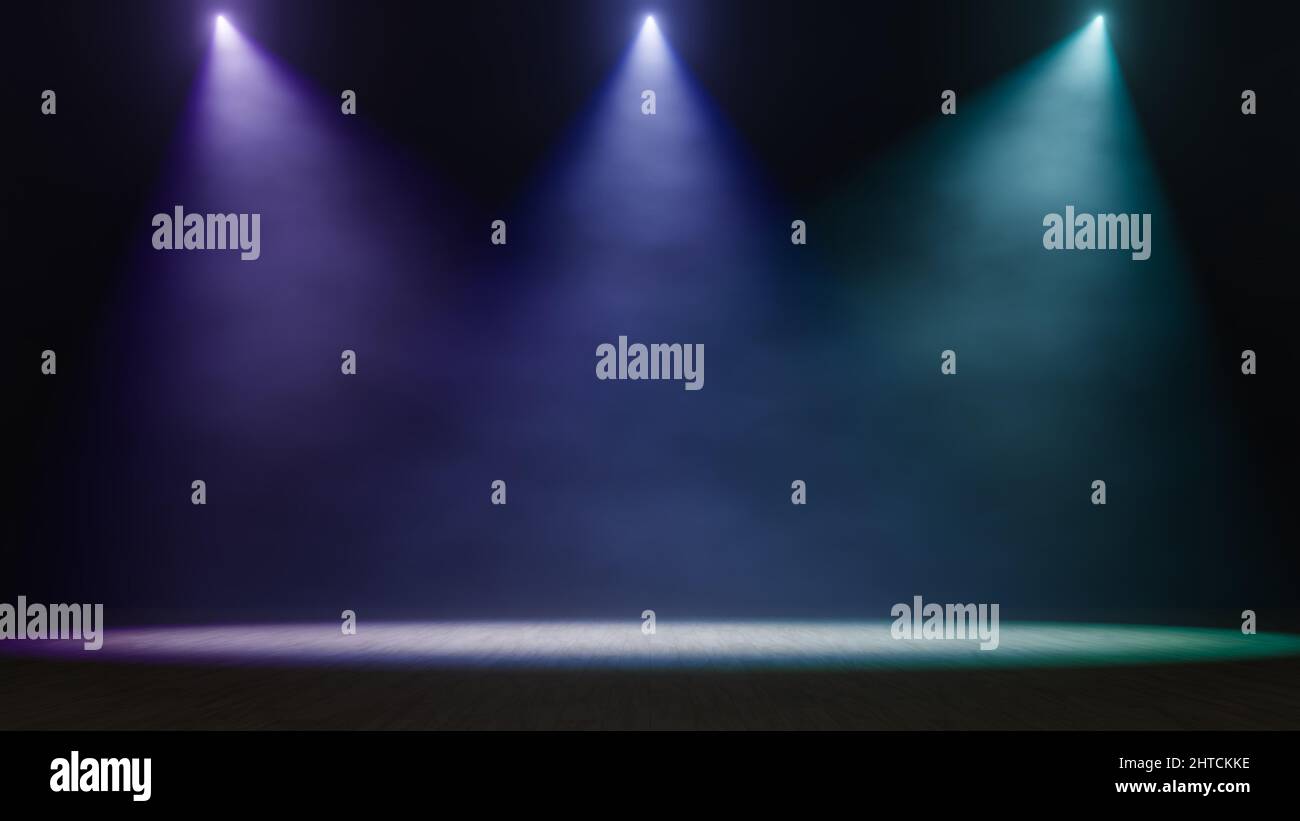 3D Render eines stimmungsvollen Bühnenlichts Stockfoto